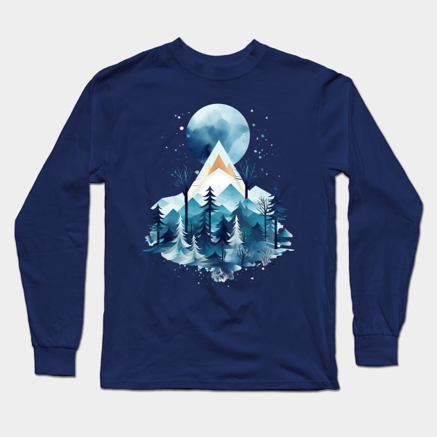 Winter Mountains Long Sleeve T-Shirt by DavidLoblaw